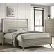 Rainier Gray and White Queen Upholstered Panel Bed with LED