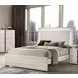 Horten White Wash Full Panel Bed with LED Light