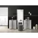 Cleburne Light Gray Vanity Set with Stool and LED