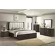 Merthyr Dark Walnut Upholstered Panel Bedroom Set with LED