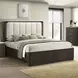 Merthyr Dark Walnut Upholstered Panel Bedroom Set with LED