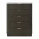 Merthyr Dark Walnut Upholstered Panel Bedroom Set with LED
