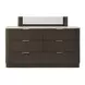 Merthyr Dark Walnut Upholstered Panel Bedroom Set with LED