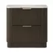 Merthyr Dark Walnut Upholstered Panel Bedroom Set with LED