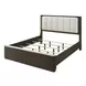 Merthyr Dark Walnut Upholstered Panel Bedroom Set with LED