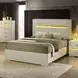 Lucida Beige Upholstered Panel Bedroom Set with LED