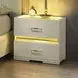 Lucida Beige 2 Drawer Nightstand with LED