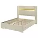 Lucida Beige Upholstered Panel Bedroom Set with LED