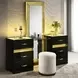 Lucida Black Vanity Set with Stool and LED