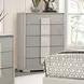 Lincolt White Wash and Stone Gray Panel Bedroom Set with LED Light