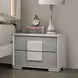 Lincolt White Wash and Stone Gray Panel Bedroom Set with LED Light