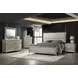 Sheridan Dark Walnut and White Queen Panel Bed with LED Light
