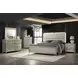 Sheridan Dark Walnut and White Queen Panel Bed with LED Light