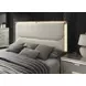 Sheridan Dark Walnut and White Queen Panel Bed with LED Light