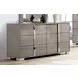 Sinistra Light Taupe Platform Bedroom Set with LED Light