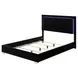 Sinistra Piano Black Queen Panel Bed with LED Light