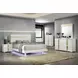 Lillestrom White and Gold Queen Platform Bed with Underbed LED Light