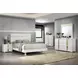 Lillestrom White and Gold Queen Platform Bed with Underbed LED Light