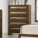 Caerwys Brown and Light Gray Upholstered Panel Bedroom Set