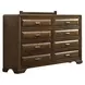 Caerwys Brown and Light Gray Upholstered Panel Bedroom Set
