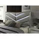 Ventnor Gray Upholstered Platform Bedroom Set with LED Light