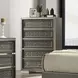 Leyland Dark Gray Low Profile Bedroom Set with LED Light