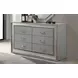 Cassiopeia Metallic Gray Panel Bedroom Set