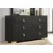Latimer Black 6 Drawer Dresser