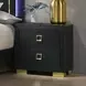 Latimer Black 2 Drawer Nightstand