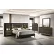Chalfont Dark Brown Upholstered Panel Bedroom Set with Wall Panel