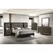 Chalfont Dark Brown Upholstered Panel Bedroom Set with Wall Panel