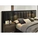 Chalfont Dark Brown Upholstered Panel Bedroom Set with Wall Panel