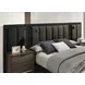 Chalfont Dark Brown Upholstered Panel Bedroom Set with Wall Panel