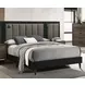 Chalfont Dark Brown Upholstered Panel Bedroom Set with Wall Panel
