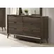 Chalfont Dark Brown Upholstered Panel Bedroom Set with Wall Panel