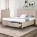 Sandnes Light Oak Queen Storage Panel Bed