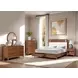 Hepburne Walnut and White Upholstered Storage Panel Bedroom Set with LED