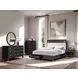 Torrance Black and White Upholstered Storage Panel Bedroom Set with LED