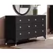 Torrance Black and White Upholstered Storage Panel Bedroom Set with LED