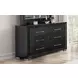 Ashbourne Black Panel Bedroom Set with LED Light