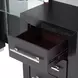 Ashbourne Black 6 Drawer Glass Top Vanity with LED and Mirror