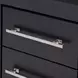 Ashbourne Black 6 Drawer Glass Top Vanity with LED and Mirror