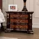 Aquilina Dark Cherry and Oak Panel Bedroom Set