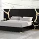 Goldsberg Black and Gold Panel Bedroom Set with Extended Panel
