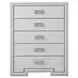 Basilone Rustic White 5 Drawer Chest