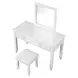 Naucalpan White Vanity Set with Stool