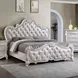 Ventresca White Upholstered Panel Bedroom Set with Nailhead Trim