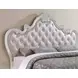 Ventresca White King Upholstered Panel Bed with Nailhead Trim