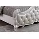 Ventresca White King Upholstered Panel Bed with Nailhead Trim