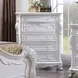 Cremona White Upholstered Panel Bedroom Set with Nailhead Trim